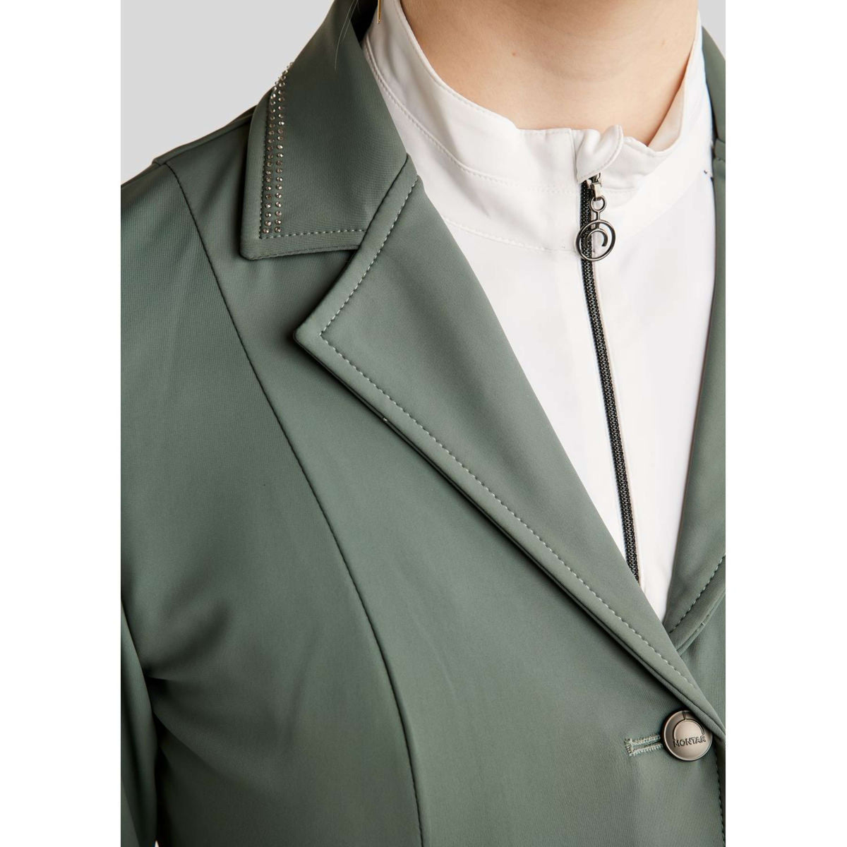 Montar Veste de Concours MoPearl Pintucks Gun Metal Crystals Jade