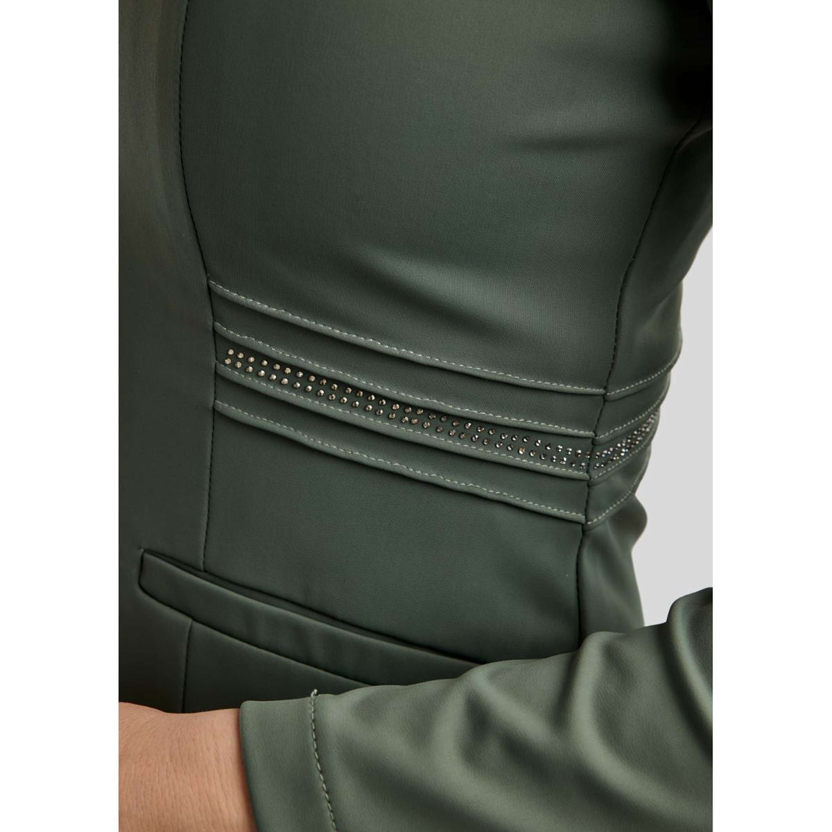 Montar Veste de Concours MoPearl Pintucks Gun Metal Crystals Jade