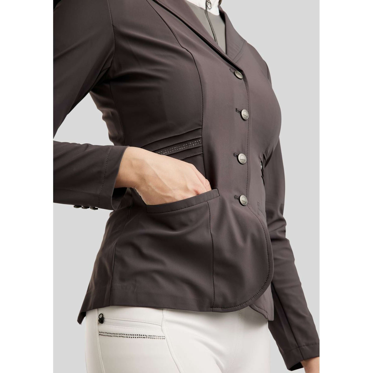 Montar Veste de Concours MoPearl Pintucks Gun Metal Crystals Slate Grey