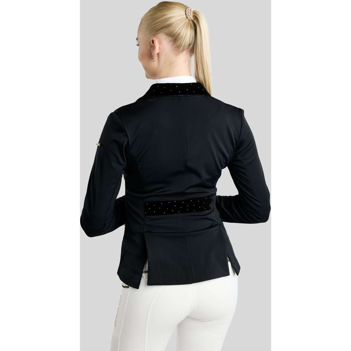 Montar Veste de Concours MoValerie Velvet Details Golden Quartz Crystals Noir