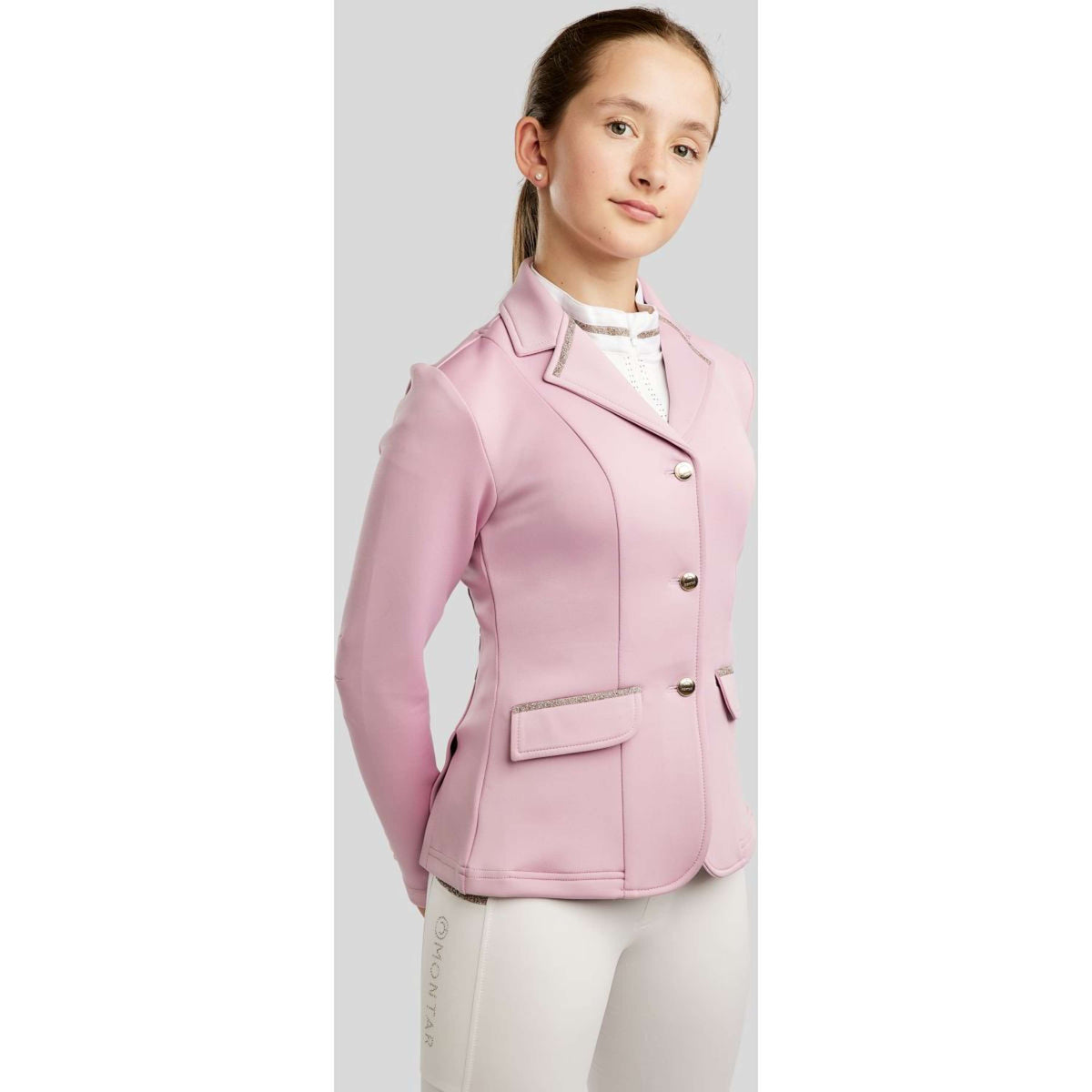 Montar Veste de Concours MoPearl Pintucks Gun Metal Crystals Junior Candy Pink