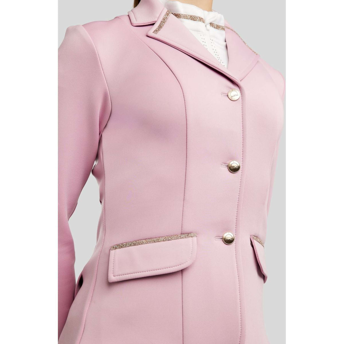 Montar Veste de Concours MoPearl Pintucks Gun Metal Crystals Junior Candy Pink