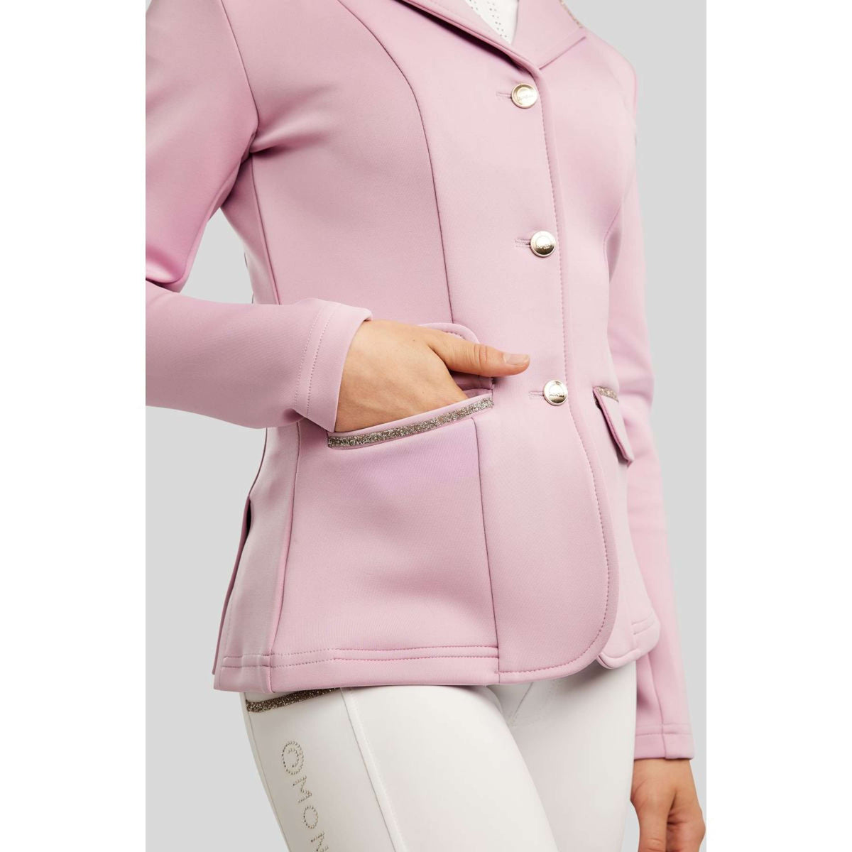 Montar Veste de Concours MoPearl Pintucks Gun Metal Crystals Junior Candy Pink