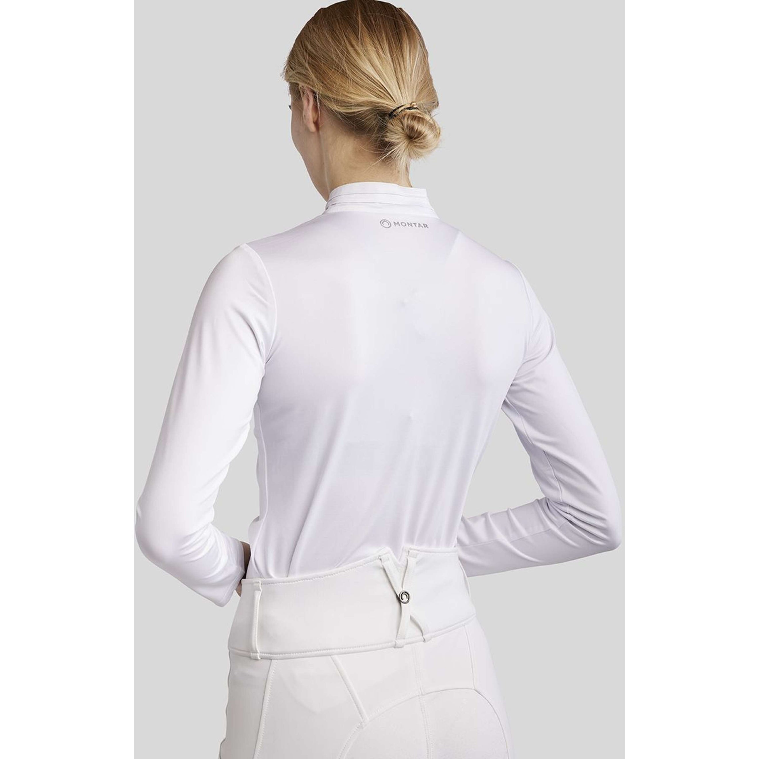 Montar T-shirt de Concours MoRosie Pintucks Longues Manches Blanc Montar T-shirt de Concours MoRosie Pintucks Longues Manches Blanc