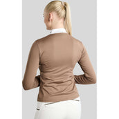 Montar T-shirt de Concours MoEve Golden Quartz Crystals Longues Manches Nougat Brown