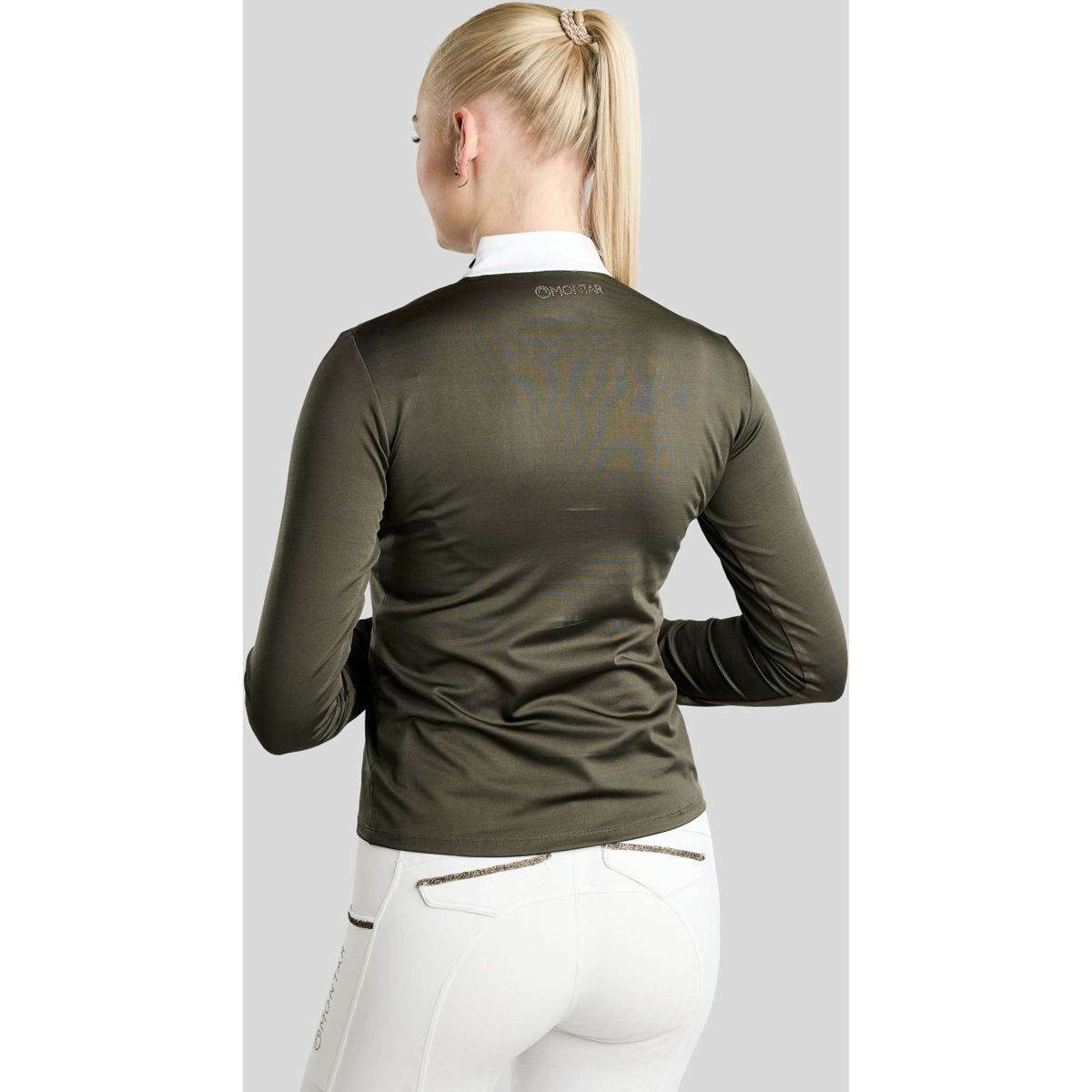 Montar T-shirt de Concours MoEve Golden Quartz Crystals Longues Manches Forest Green