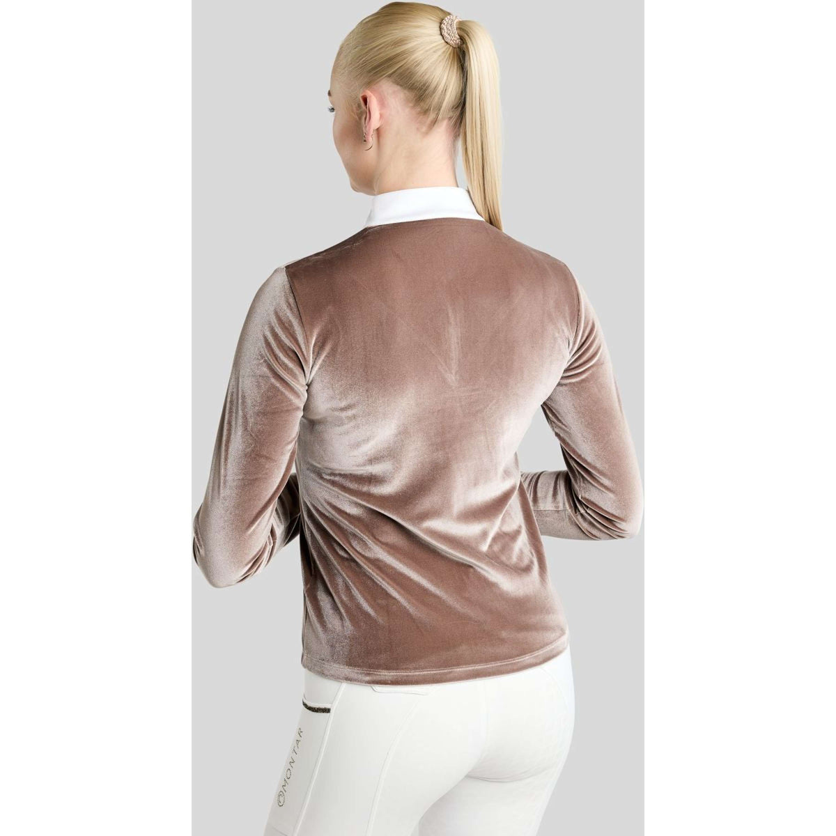 Montar T-shirt de Concours MoValerie Velvet Golden Quartz Crystals Longues Manches Nougat Brown