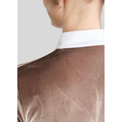 Montar T-shirt de Concours MoValerie Velvet Golden Quartz Crystals Longues Manches Nougat Brown