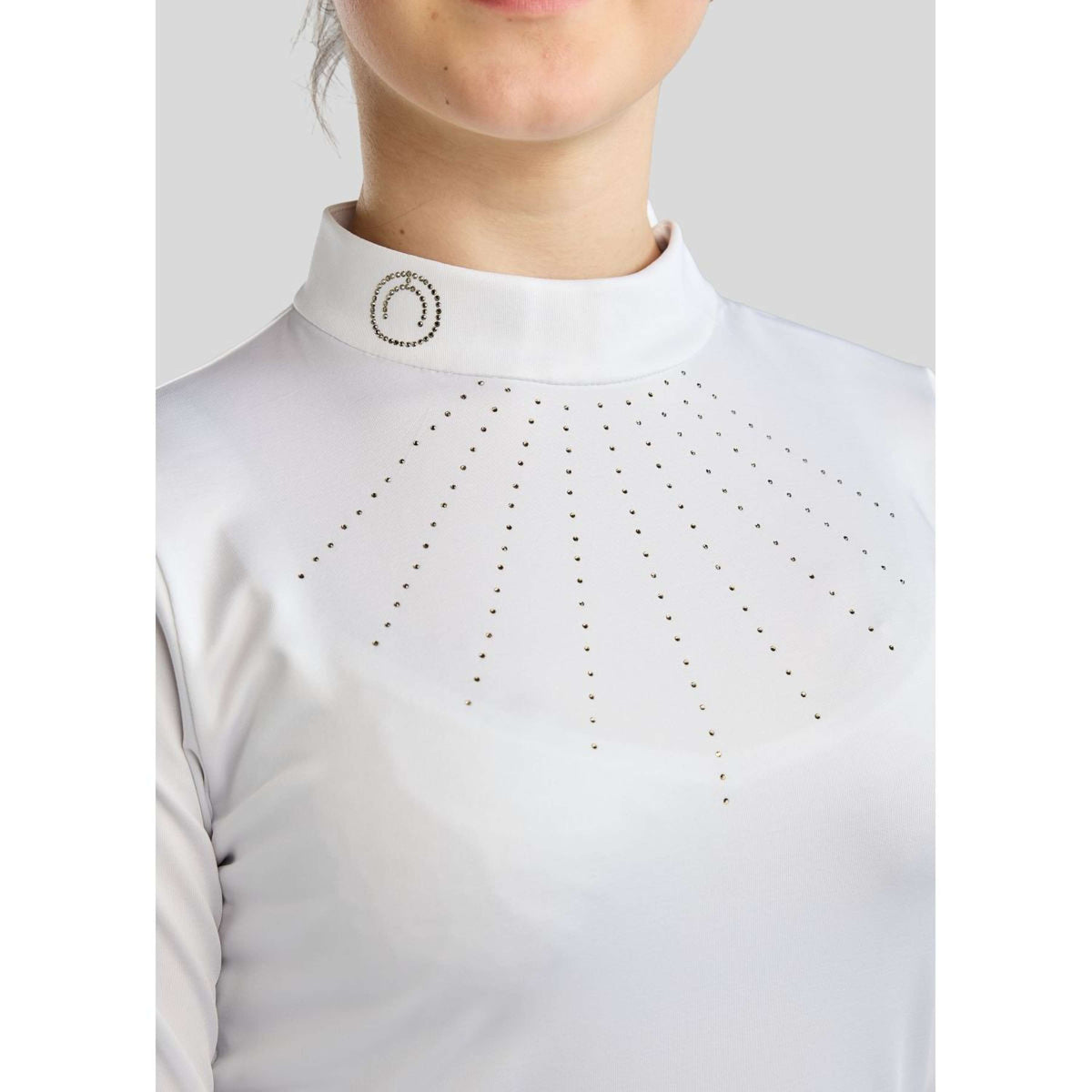 Montar T-shirt de Concours MoEverline Golden Quartz Crystals Kids Longues Manches Blanc