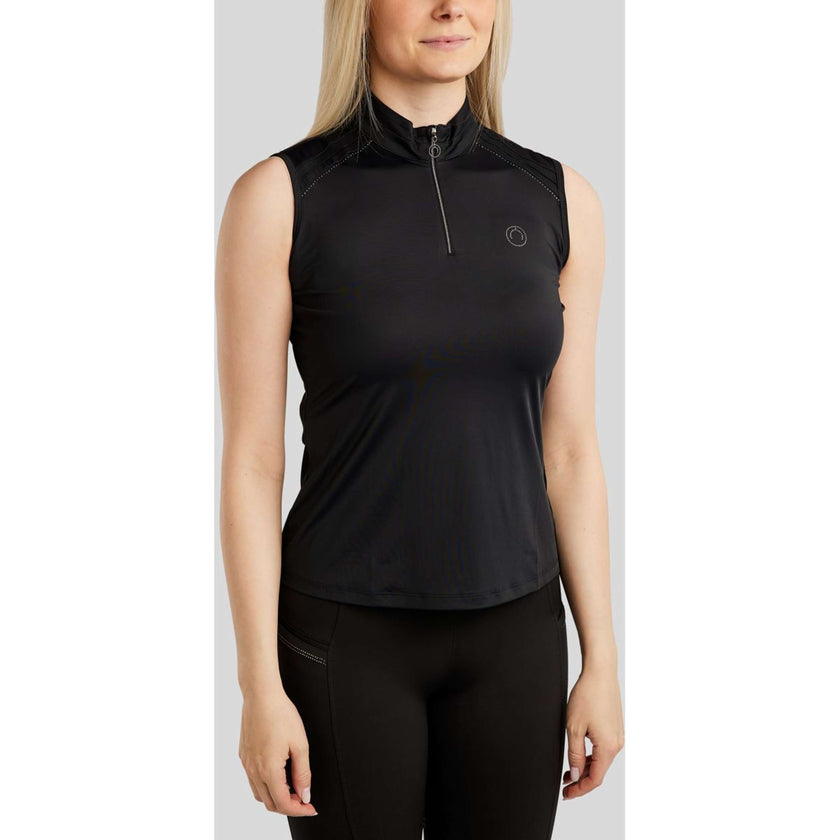 Montar Chemise MoPearl Pintuck Sans Manche Noir Montar Chemise MoPearl Pintuck Sans Manche Noir