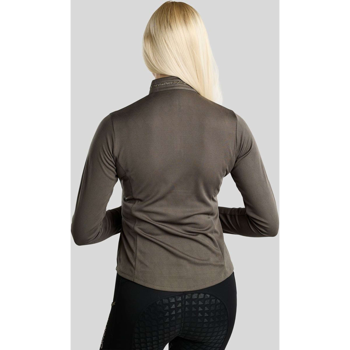 Montar Chemise MoEkta Jacquard Pattern Golden Quartz Longues Manches Forest Green