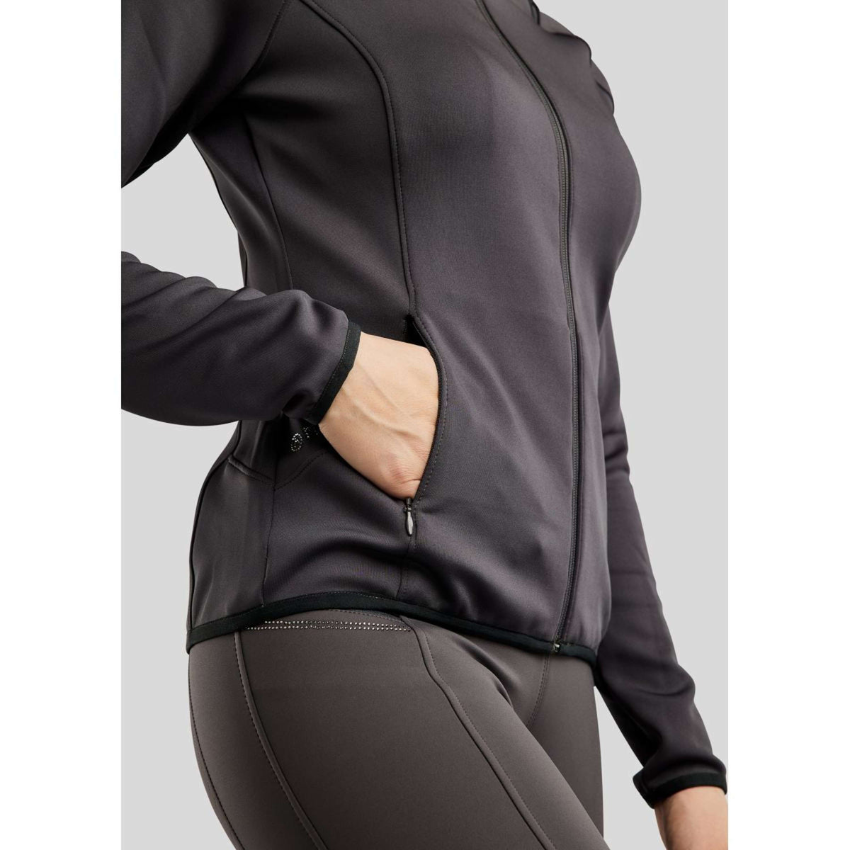 Montar Blouson MoPearl Pintuck Gun Metal Crystals Slate Grey