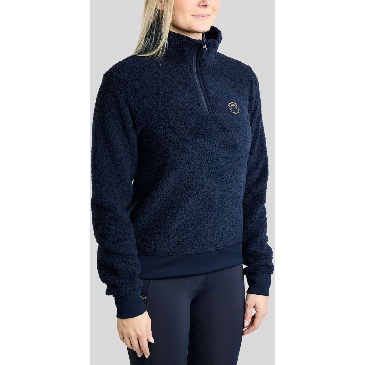 Montar Pull MoEbba Q-Zip Teddy Pile Golden Quartz Marine