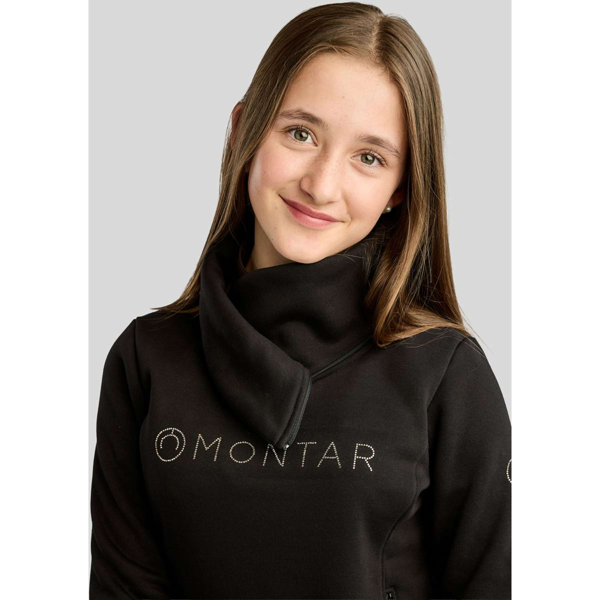 Montar Pull-over MoNaja High Collar Golden Quartz Crystals Kids Noir