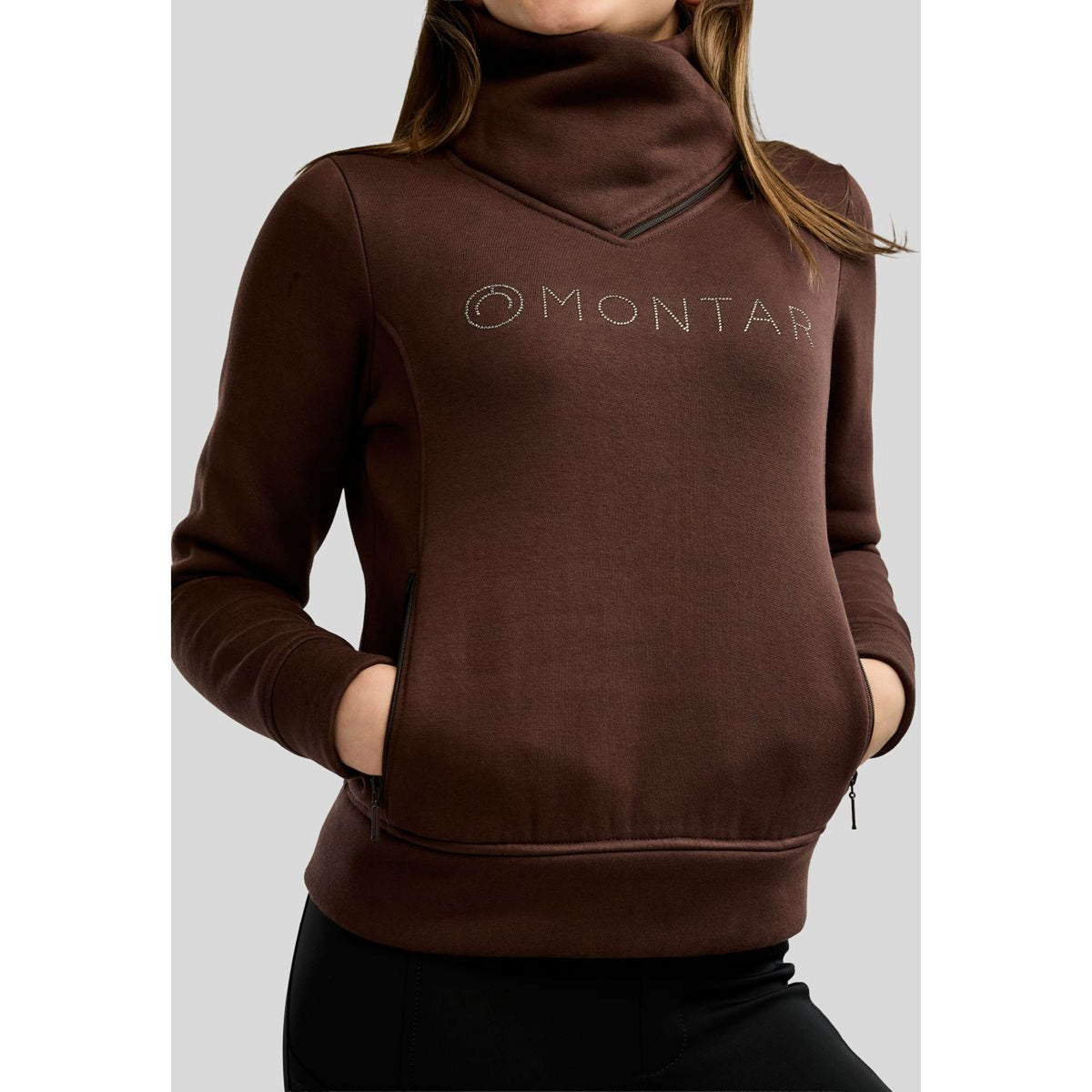 Montar Pull-over MoNaja High Collar Golden Quartz Crystals Black Peony