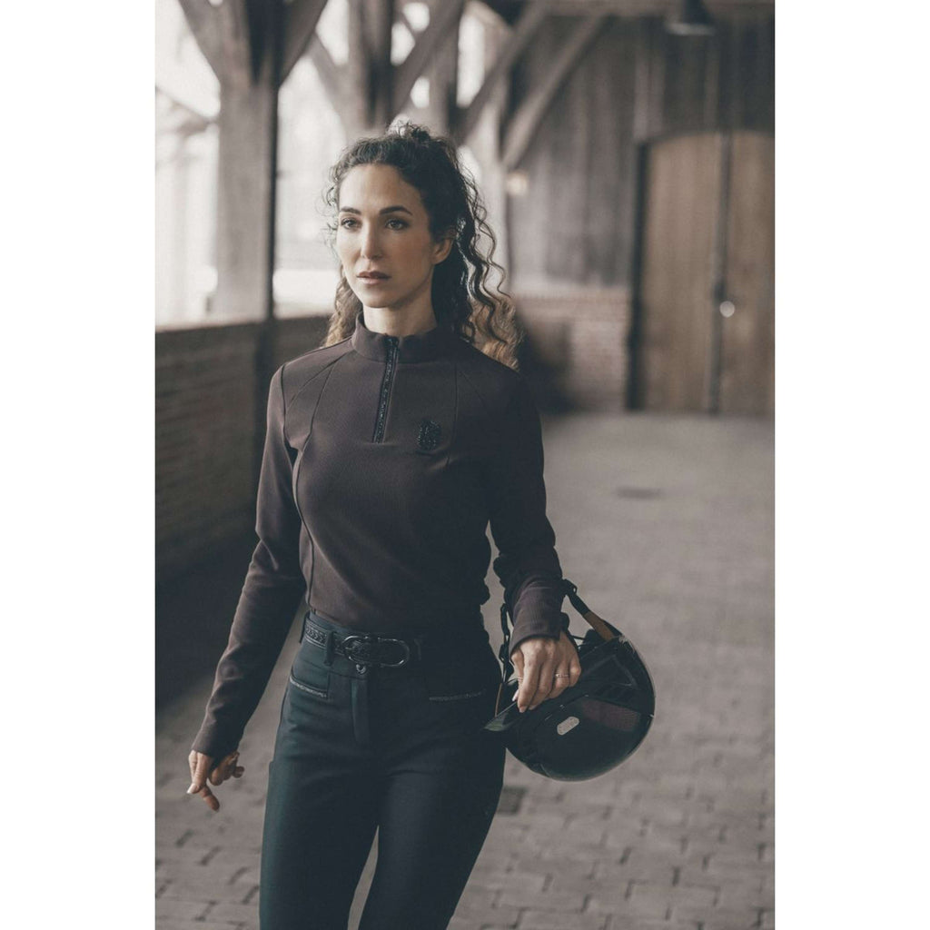 Pikeur Chemise Zip Rip Selection AW26 Longues Manches Marron chocolat