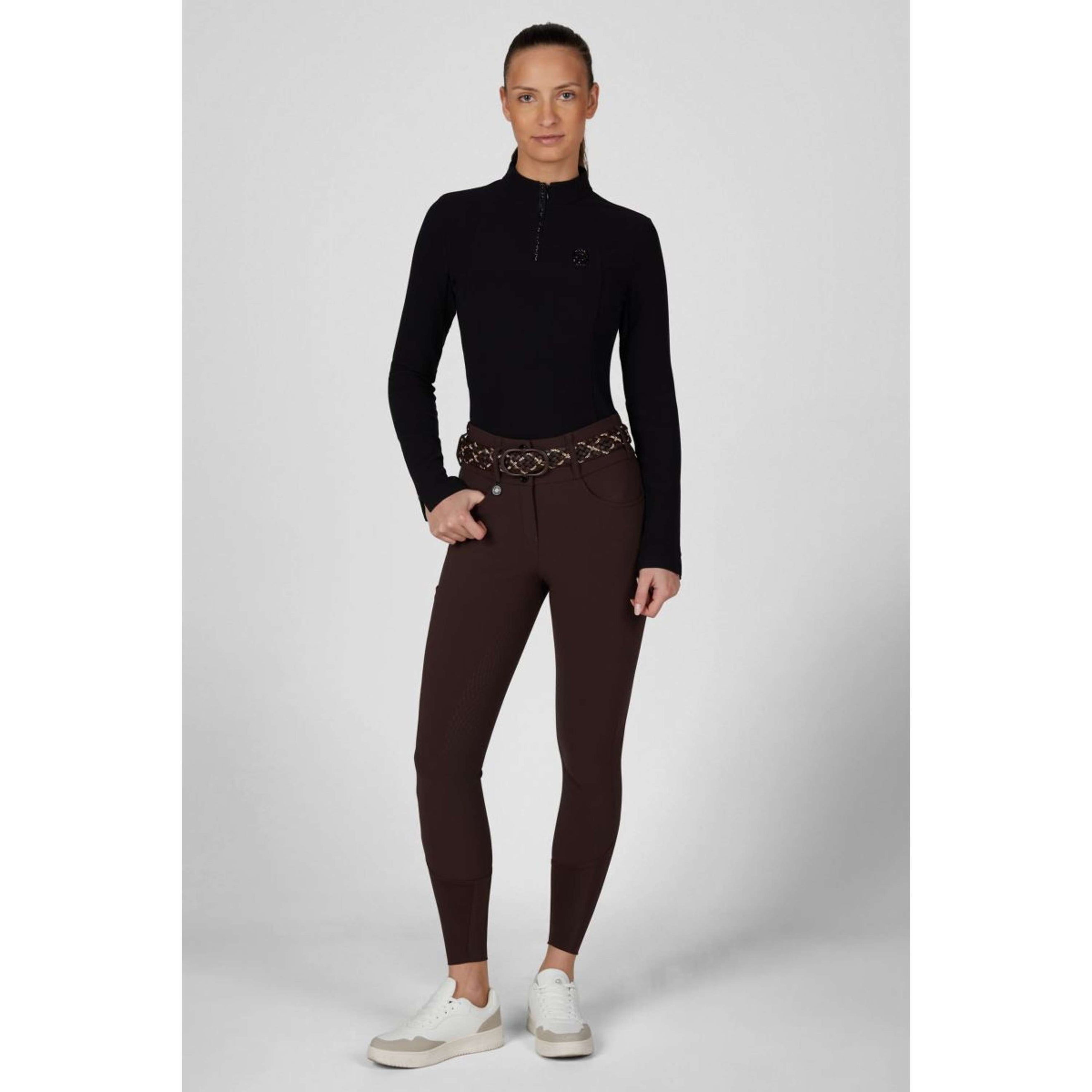 Pikeur Pantalon d'Équitation Cantira MatrixGripTec Highwaist Full Grip Marron chocolat