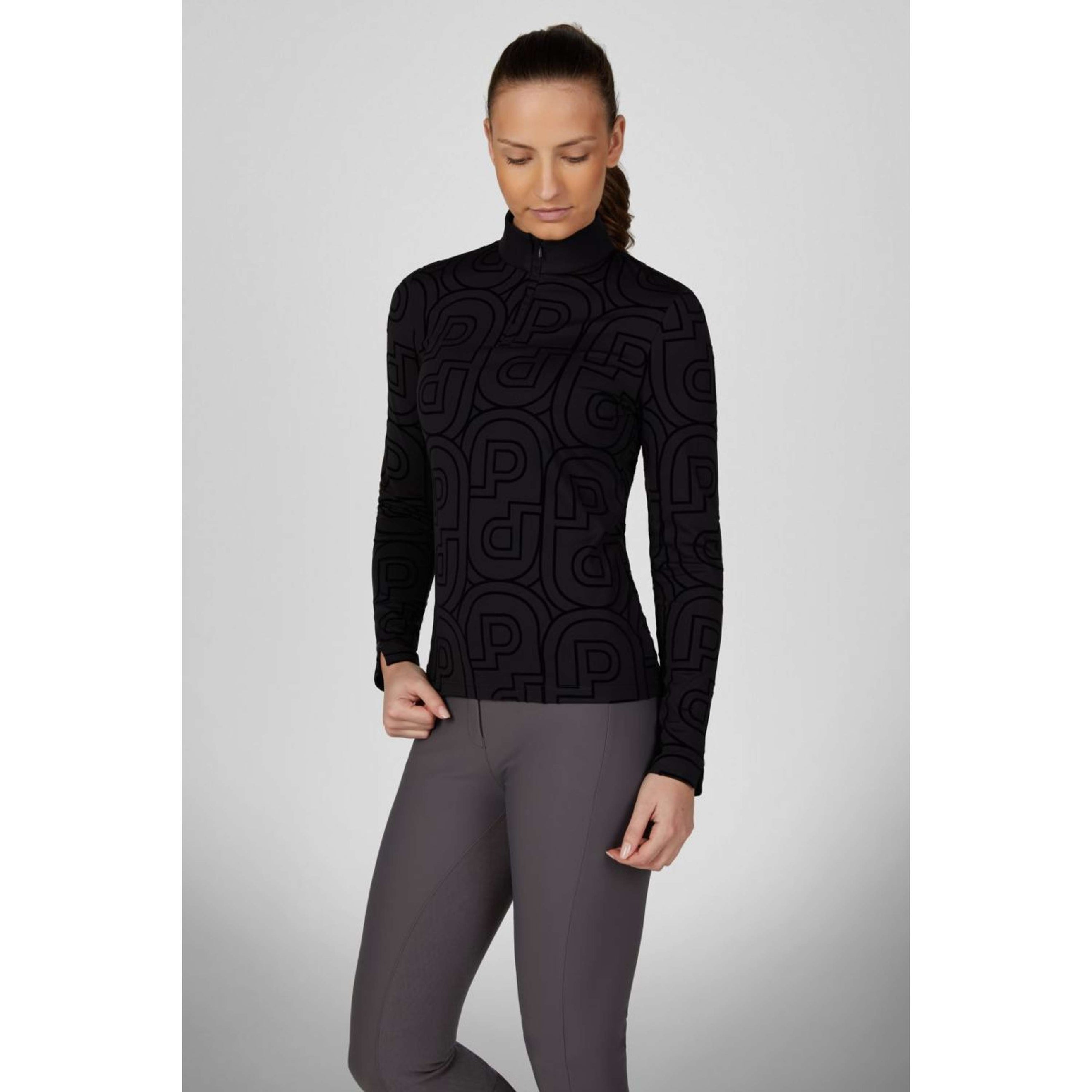 Pikeur Chemise Zip Print Selection AW26 Longues Manches Noir Pikeur Chemise Zip Print Selection AW26 Longues Manches Noir