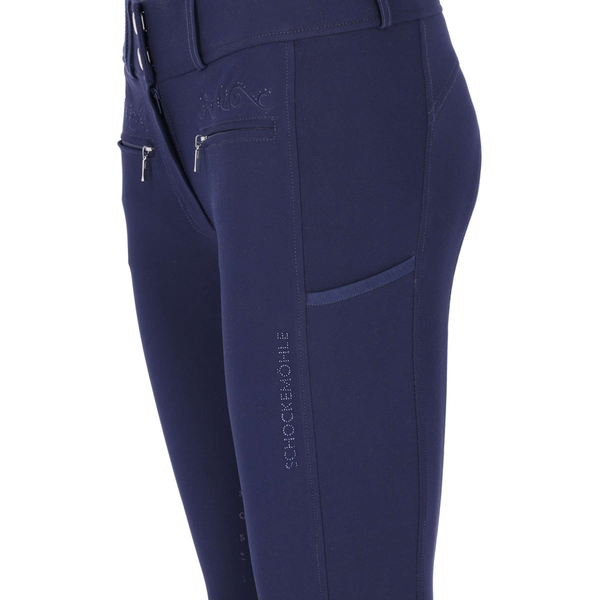Schockemöhle Pantalon d'Équitation SPTulip Style Full Grip Marin foncé