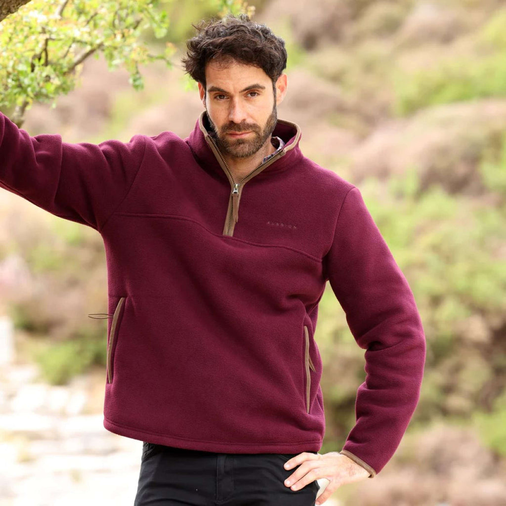 Aubrion by Shires Pull Original Fleece Hommes Maroon Red