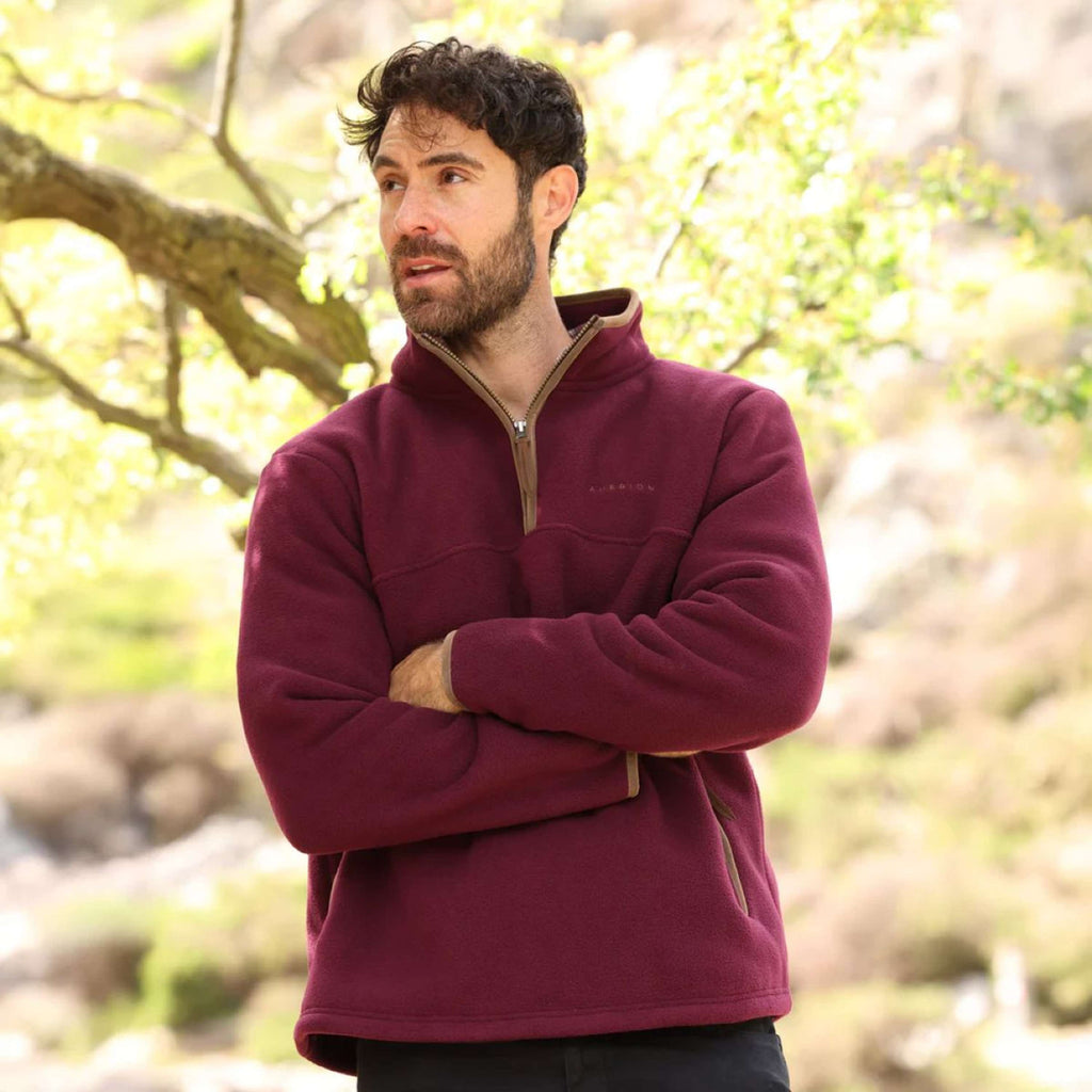 Aubrion by Shires Pull Original Fleece Hommes Maroon Red