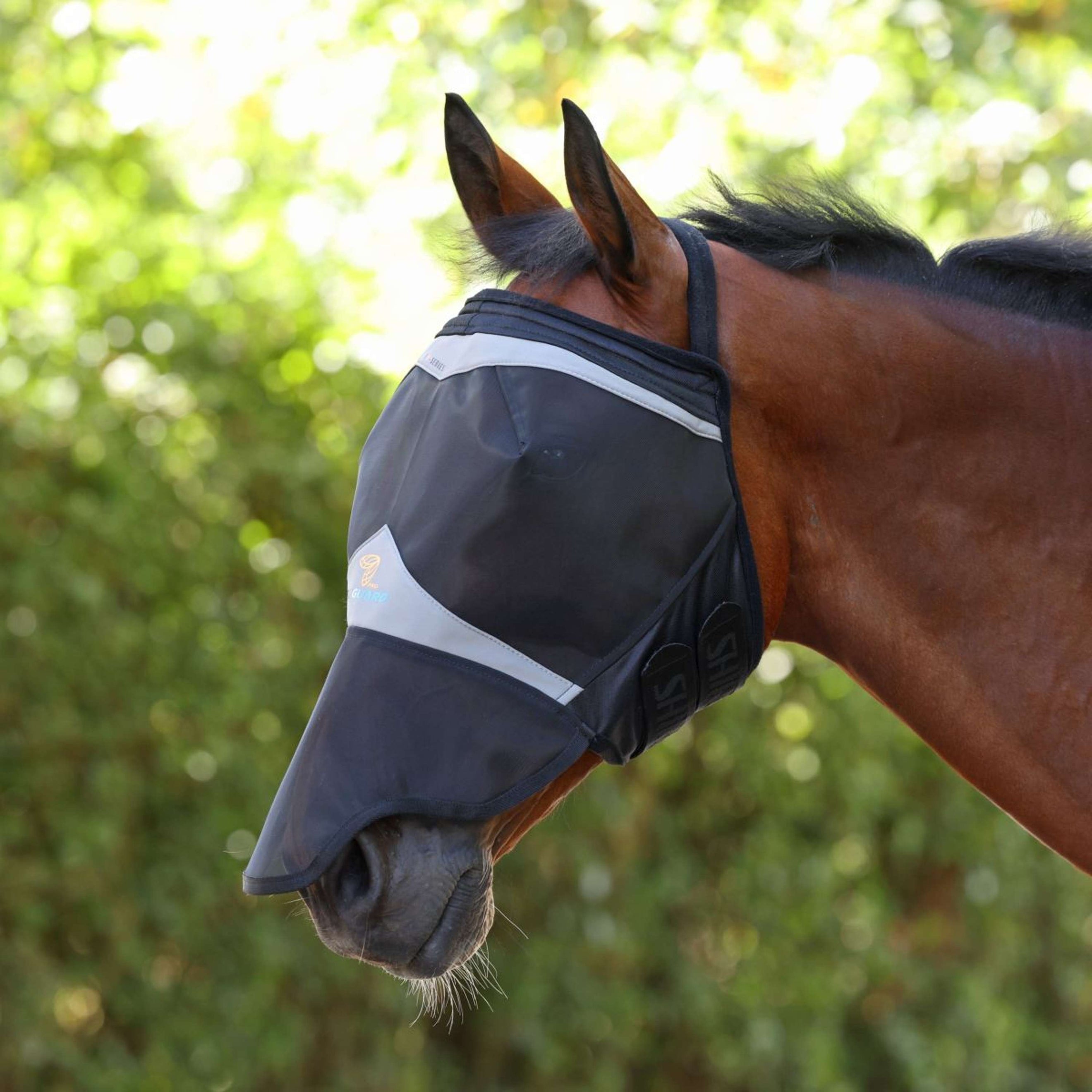 FlyGuard by Shires Masque Anti-Mouches Pro Fine Mesh sans Oreilles avec Nez Jet