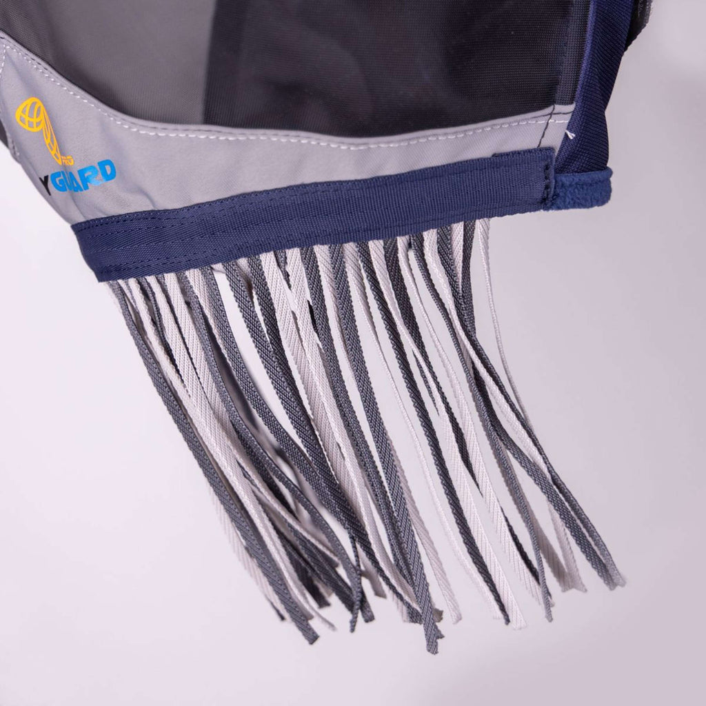FlyGuard by Shires Masque Anti-Mouches Pro Fine Mesh sans Oreilles avec Franges Marin