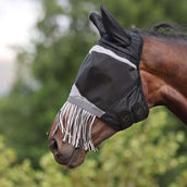 FlyGuard by Shires Masque Anti-Mouches Pro Fine Mesh avec Oreilles et Franges Jet