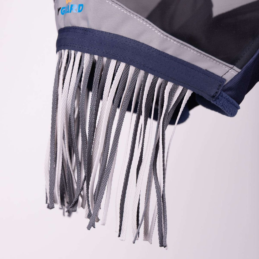FlyGuard by Shires Masque Anti-Mouches Pro Fine Mesh avec Oreilles et Franges Marin