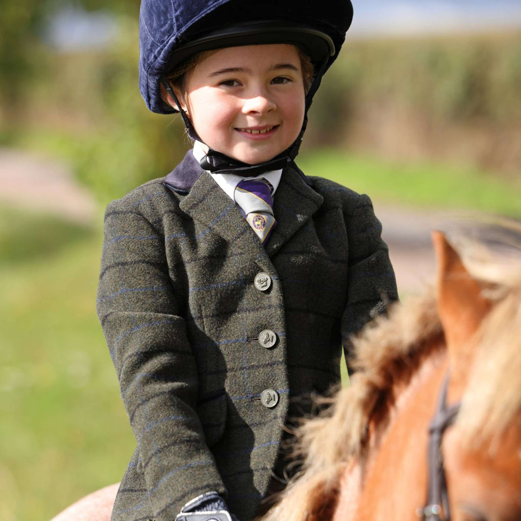 Aubrion by Shires Veste de Concours Saratoga Enfants Vert foncé Check