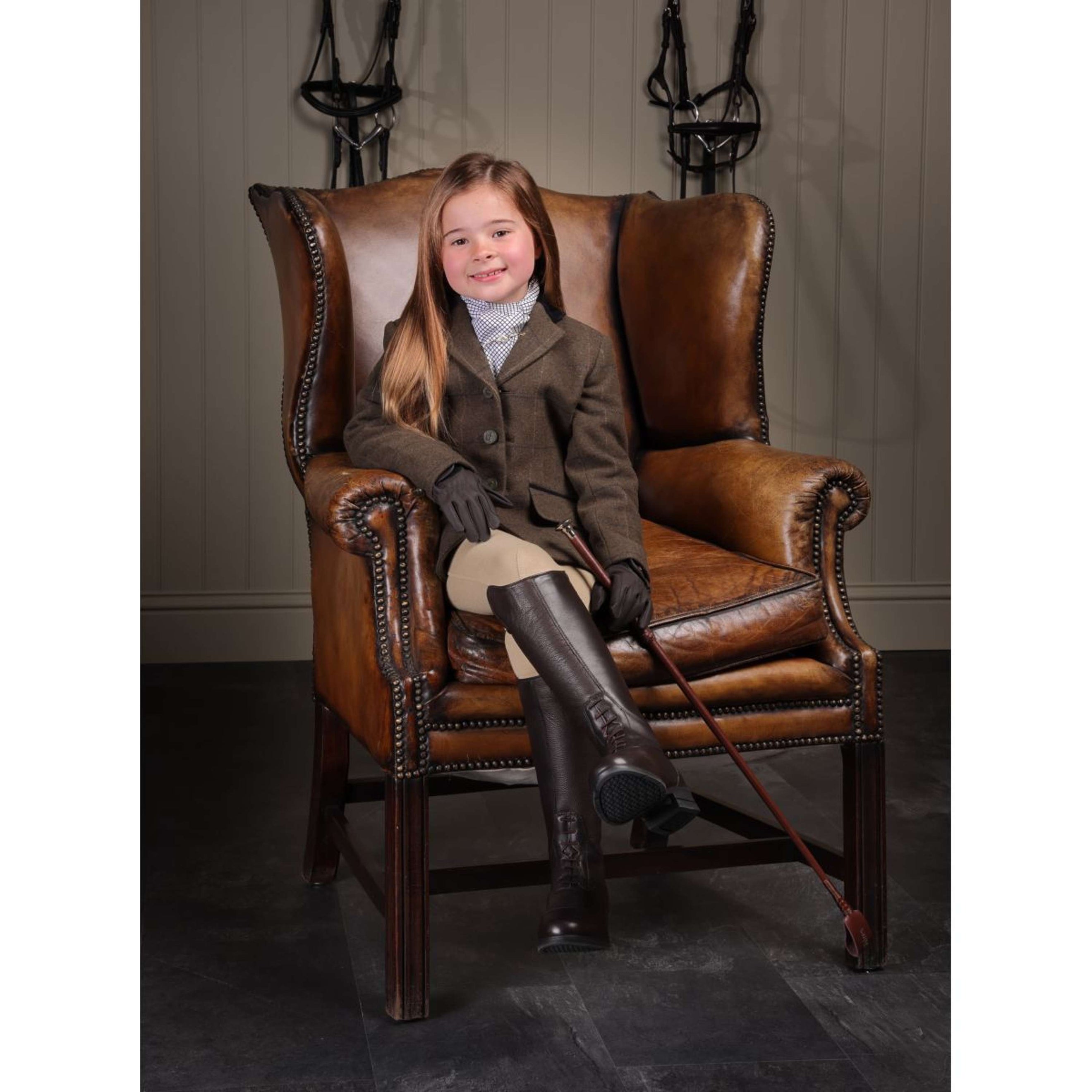 Aubrion by Shires Veste de Concours Saratoga Enfants Vert Check Aubrion by Shires Veste de Concours Saratoga Enfants Vert Check