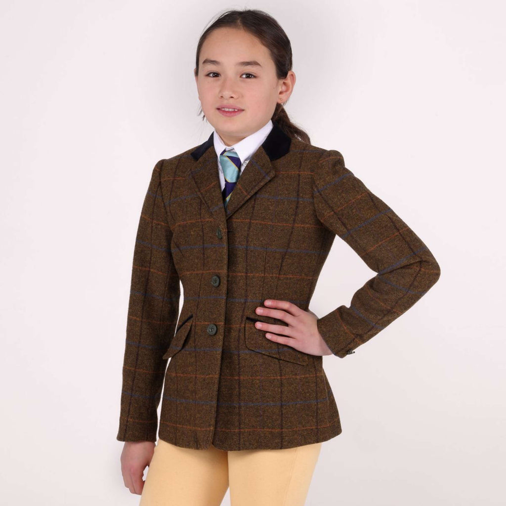 Aubrion by Shires Veste de Concours Saratoga Enfants Chêne Brun Check
