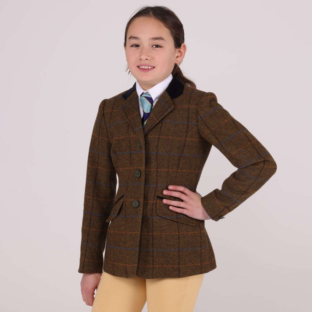 Aubrion by Shires Veste de Concours Saratoga Enfants Chêne Brun Check