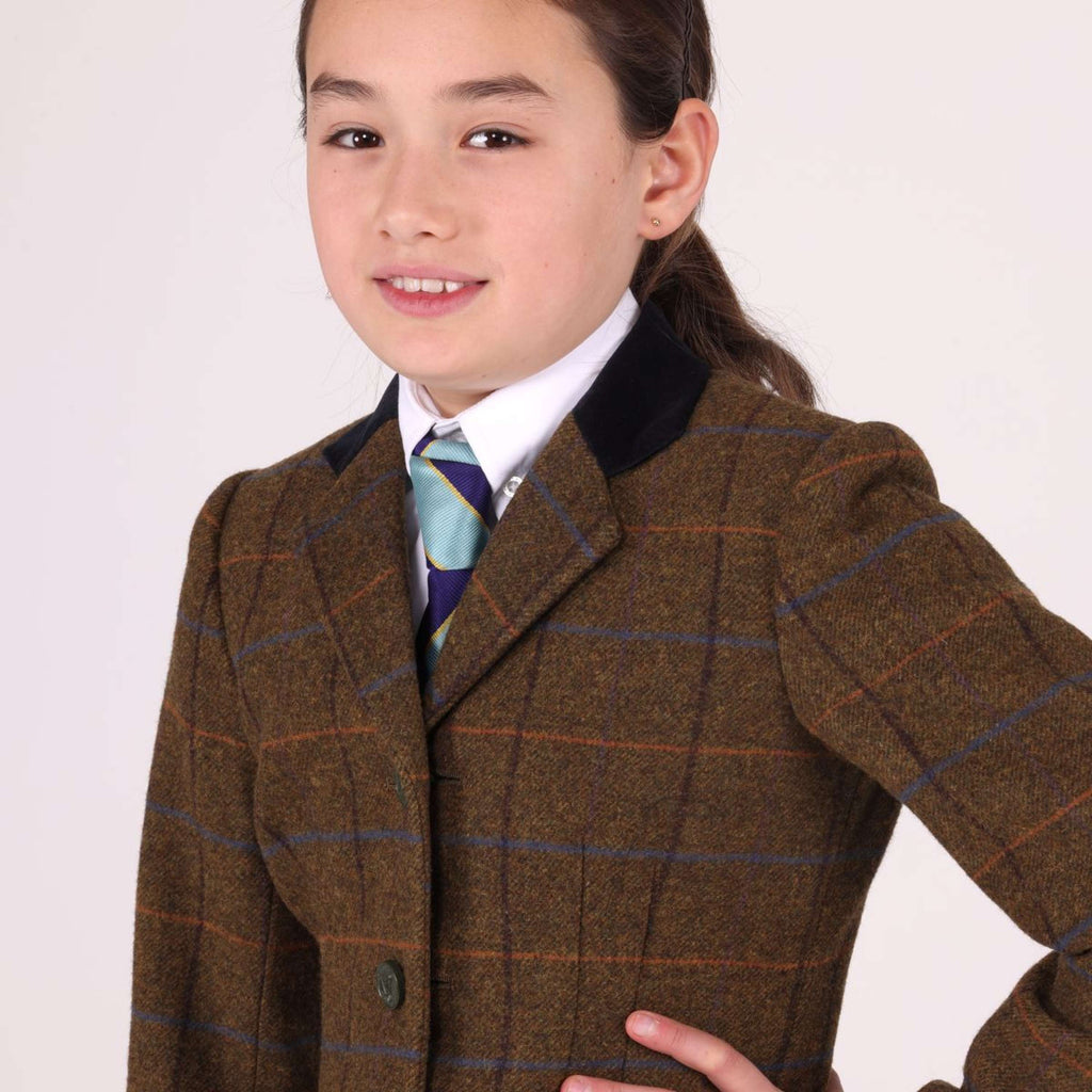 Aubrion by Shires Veste de Concours Saratoga Enfants Chêne Brun Check
