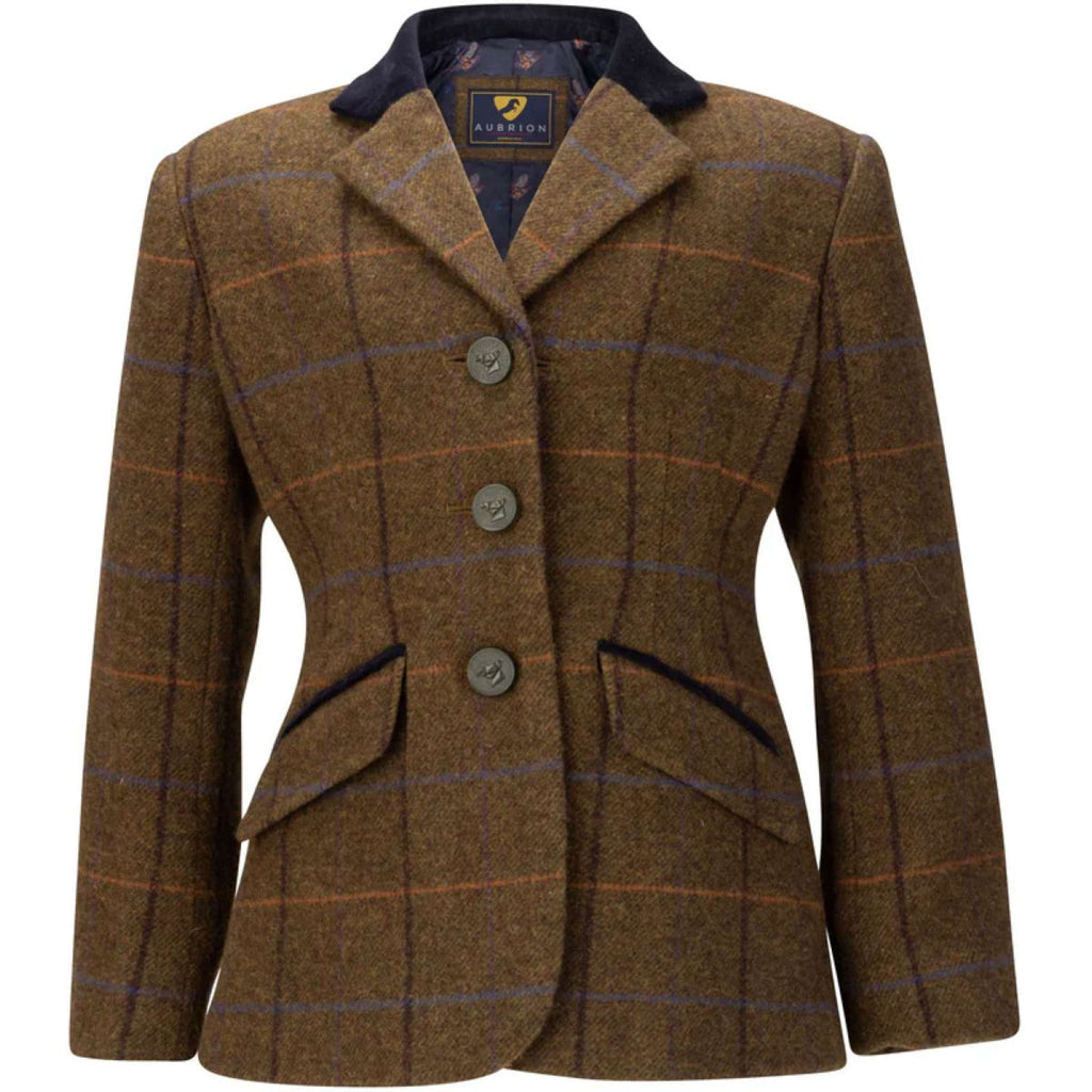 Aubrion by Shires Veste de Concours Saratoga Enfants Chêne Brun Check