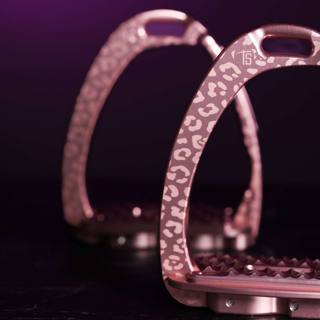Tech Stirrups Étriers Venice Sloped EVO Leopard Rosegold