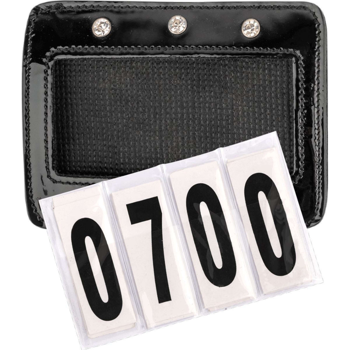 Waldhausen Porte-numéro en Cuir Vernis Rectangulaire Noir