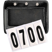 Waldhausen Porte-numéro en Cuir Vernis Rectangulaire Noir