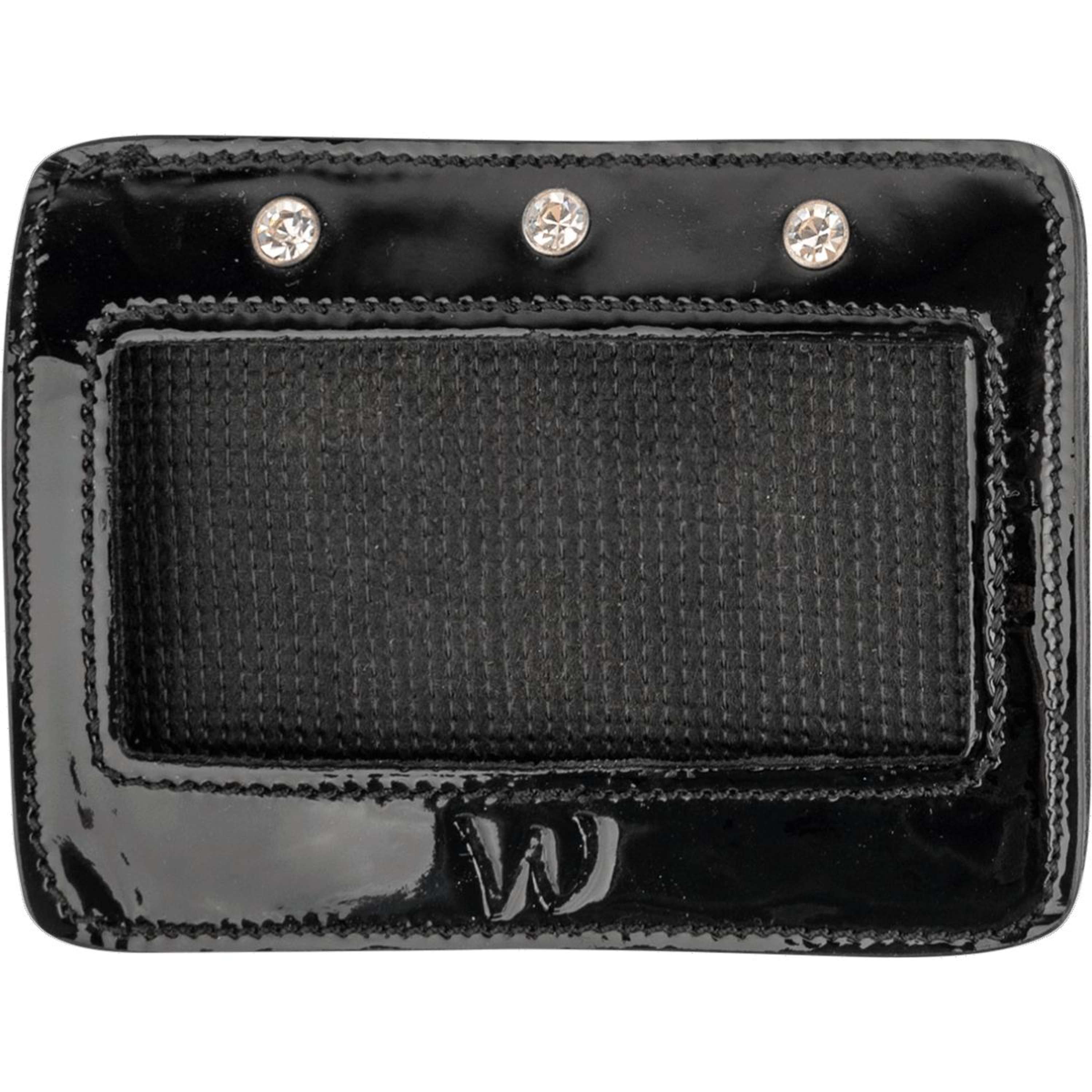 Waldhausen Porte-numéro en Cuir Vernis Rectangulaire Noir