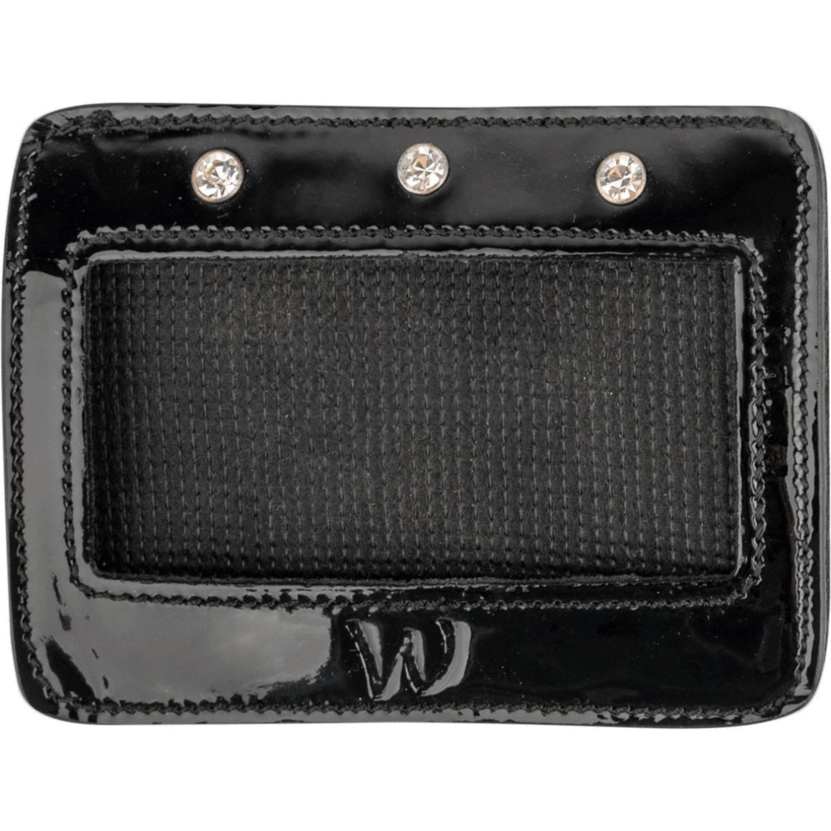Waldhausen Porte-numéro en Cuir Vernis Rectangulaire Noir