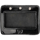 Waldhausen Porte-numéro en Cuir Vernis Rectangulaire Noir