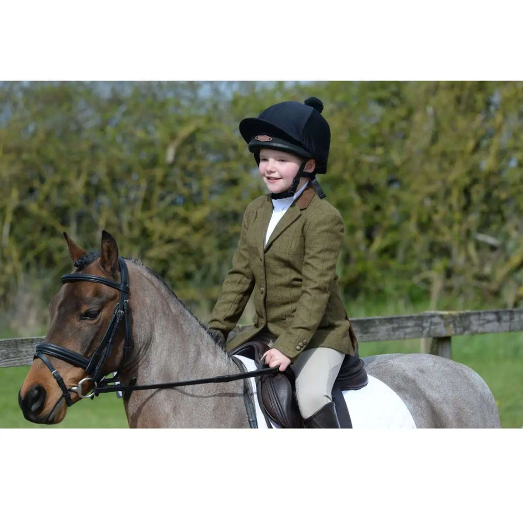 Dublin Petite Veste de Concours Albany Tweed Suede Collar Tailored Kids Marron Vert