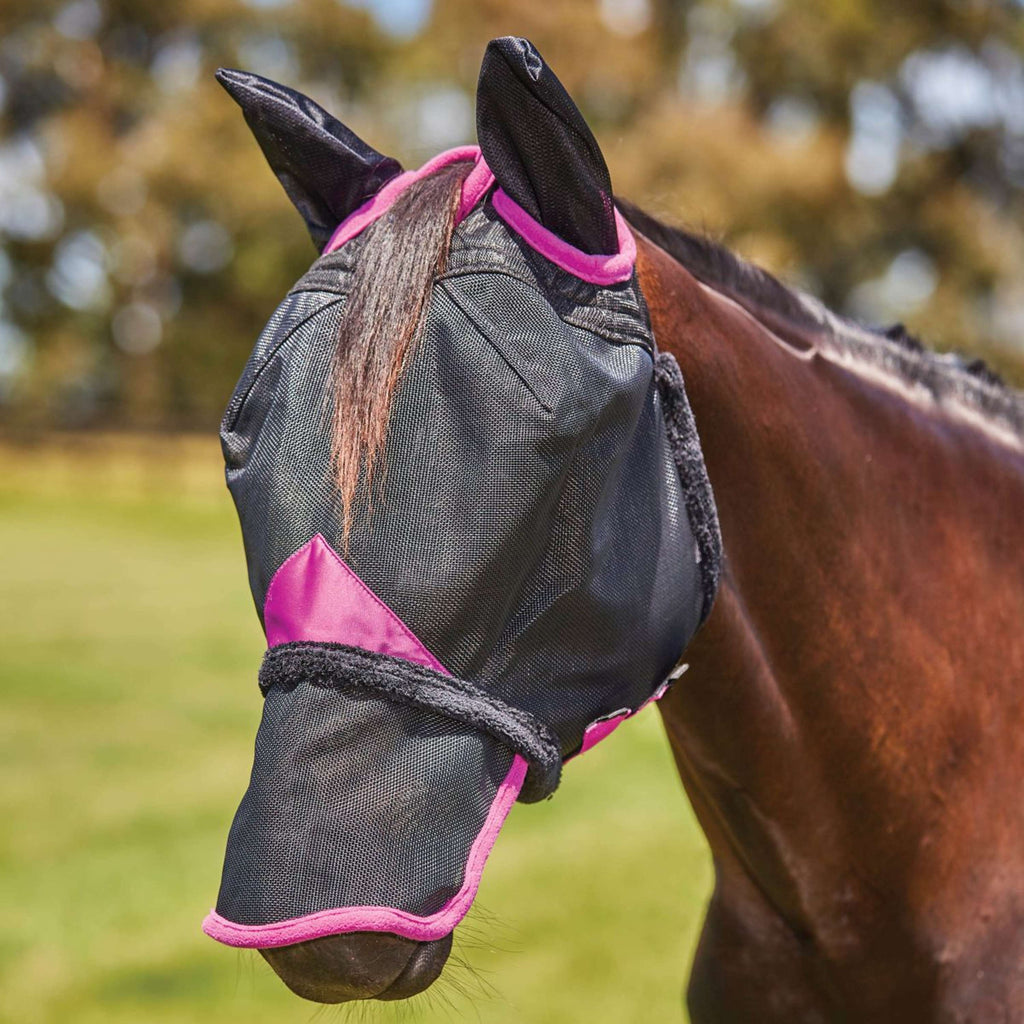 WeatherBeeta Masque Anti-Mouches ComFiTec Deluxe Durable Mesh avec Oreilles et Nez Noir/Violet