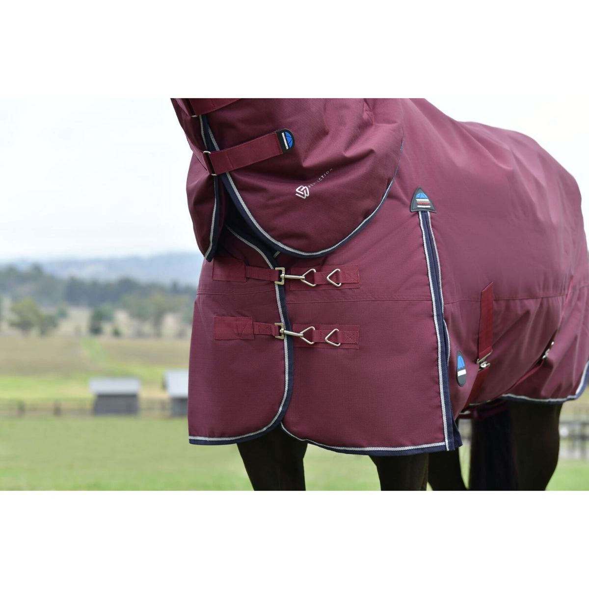 WeatherBeeta ComFiTec Essential Turnout Detach-A-Neck 220g Bourgogne/Marine