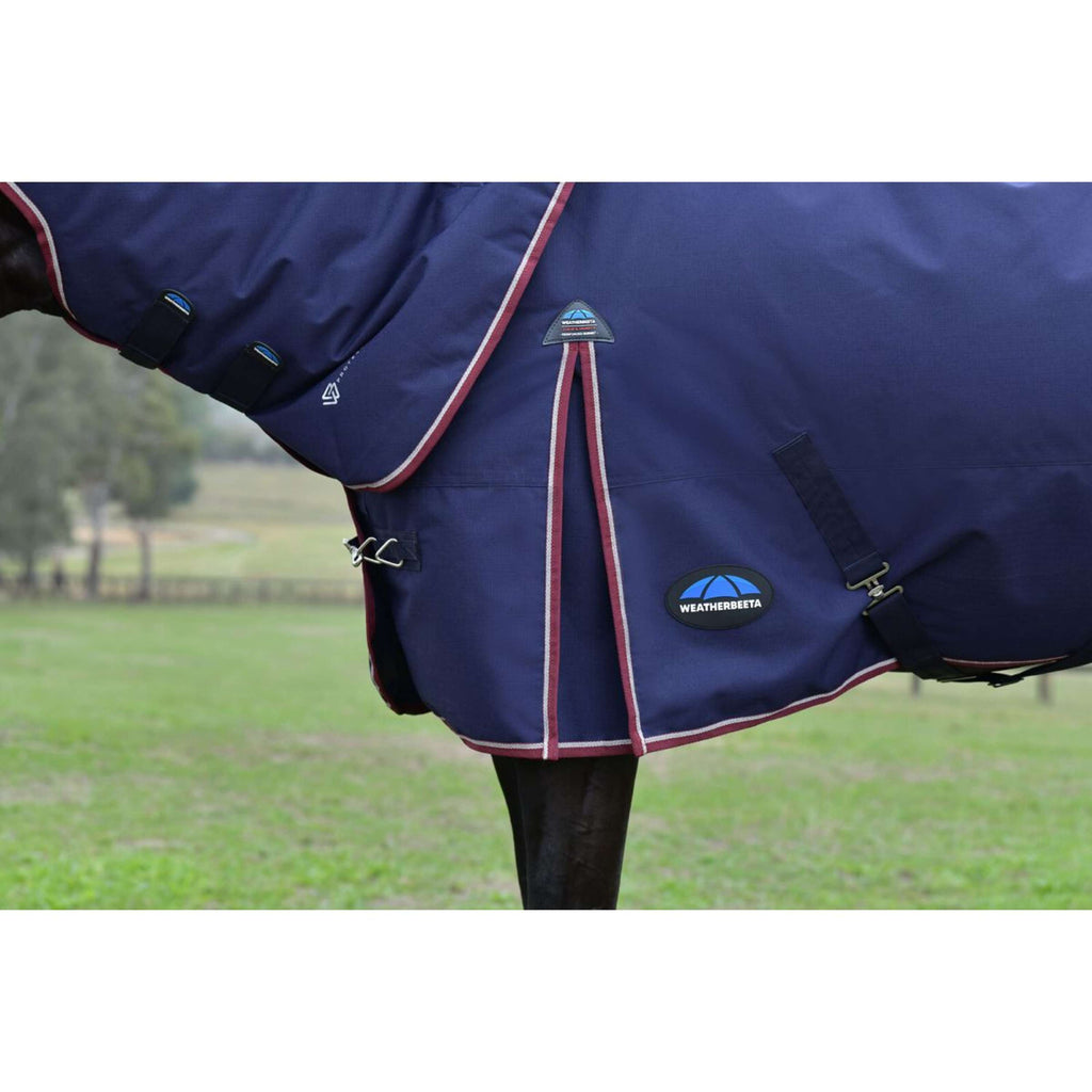 WeatherBeeta ComFiTec Essential Turnout Detach-A-Neck 220g Marine/Bordeaux