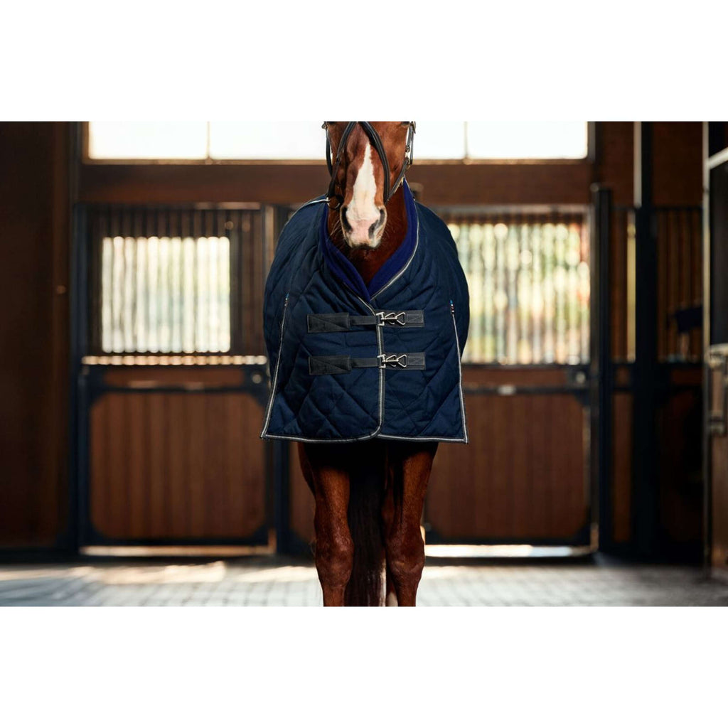 WeatherBeeta Couverture d'Écurie ComFiTec 100D Diamond Quilt Detach-A-Neck 220g Navy/Charcoal