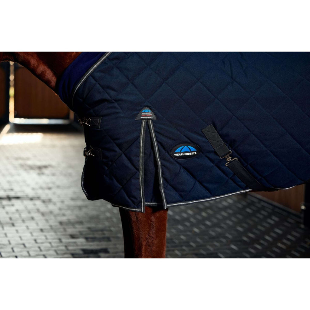 WeatherBeeta Couverture d'Écurie ComFiTec 100D Diamond Quilt Detach-A-Neck 220g Navy/Charcoal