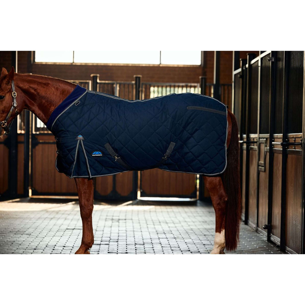 WeatherBeeta Couverture d'Écurie ComFiTec 100D Diamond Quilt Detach-A-Neck 220g Navy/Charcoal