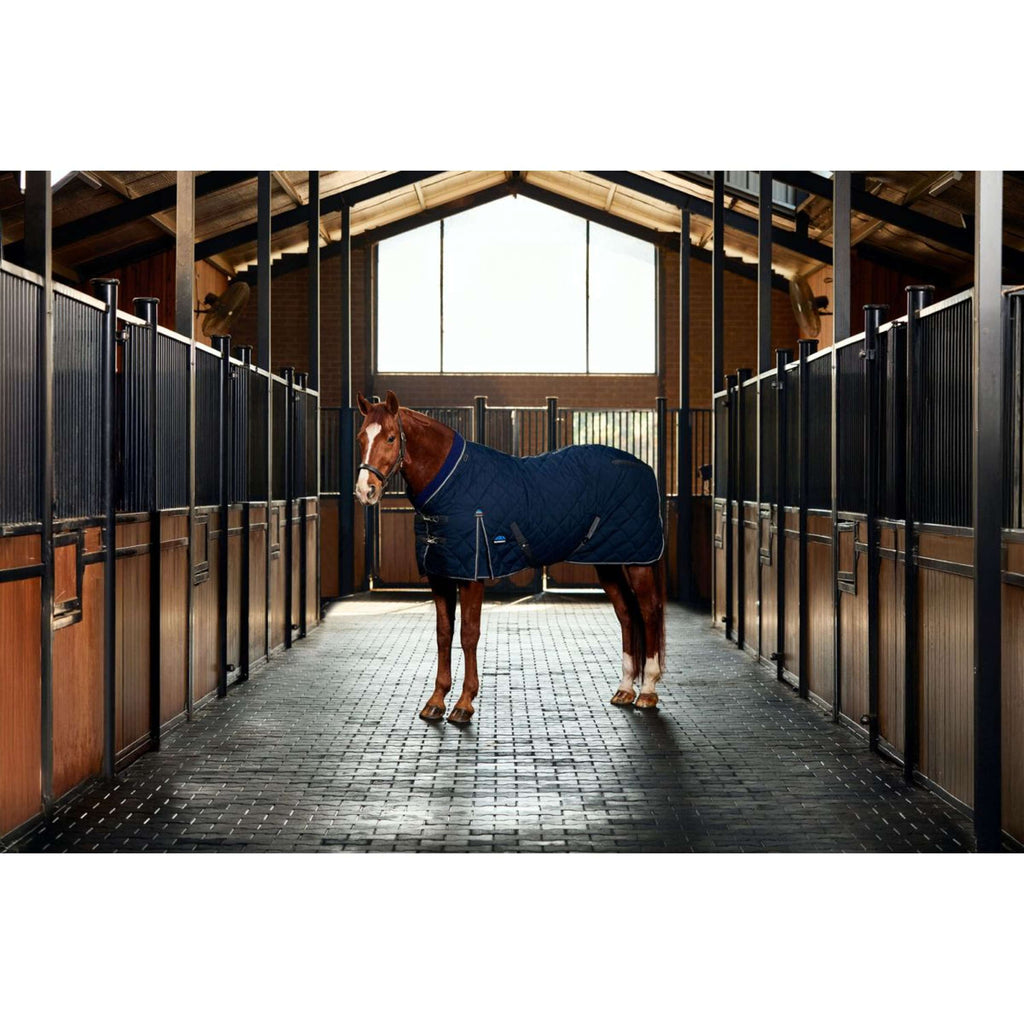 WeatherBeeta Couverture d'Écurie ComFiTec 100D Diamond Quilt Detach-A-Neck 220g Navy/Charcoal