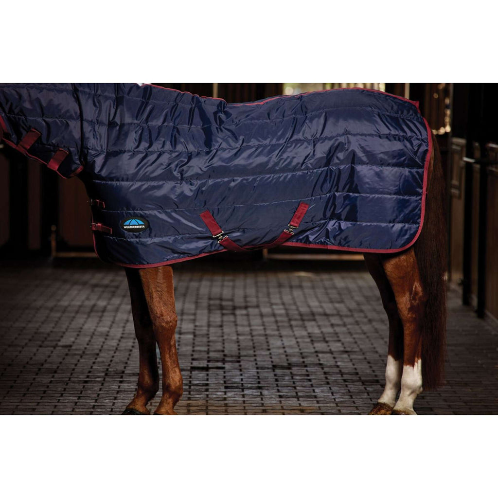 WeatherBeeta Couverture d'Écurie ComFiTec 210D Channel Quilt Combo Neck 100g Marine/Bordeaux